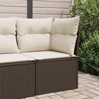 Thumbnail for Garten-Ecksofa mit Kissen Braun Poly Rattan