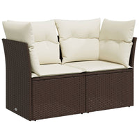 Thumbnail for Gartensofa mit Kissen 2-Sitzer Braun Poly Rattan