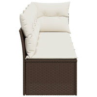 Thumbnail for Gartensofa mit Kissen 4-Sitzer Braun Poly Rattan