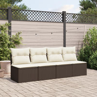 Thumbnail for Gartensofa mit Kissen 4-Sitzer Braun Poly Rattan