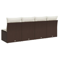 Thumbnail for Gartensofa mit Kissen 4-Sitzer Braun Poly Rattan