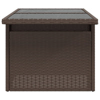 Thumbnail for Gartentisch mit Glasplatte Braun 100x55x73 cm Poly Rattan