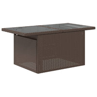 Thumbnail for Gartentisch mit Glasplatte Braun 100x55x73 cm Poly Rattan