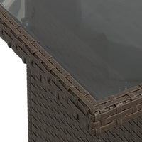 Thumbnail for Gartentisch mit Glasplatte Braun 100x55x73 cm Poly Rattan