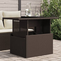 Thumbnail for Gartentisch mit Glasplatte Braun 100x55x73 cm Poly Rattan