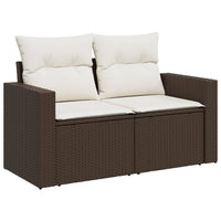 Thumbnail for Gartensofa mit Kissen 2-Sitzer Braun Poly Rattan