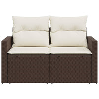 Thumbnail for Gartensofa mit Kissen 2-Sitzer Braun Poly Rattan