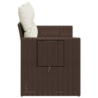 Thumbnail for Gartensofa mit Kissen 2-Sitzer Braun Poly Rattan