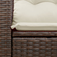 Thumbnail for Gartensofa mit Kissen 2-Sitzer Braun Poly Rattan
