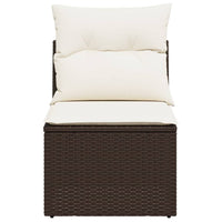 Thumbnail for Gartensessel ohne Armlehnen mit Kissen Braun Poly Rattan