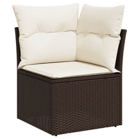 Thumbnail for Garten-Ecksofa mit Kissen Braun Poly Rattan