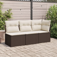 Thumbnail for Garten-Ecksofa mit Kissen Braun Poly Rattan