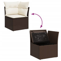 Thumbnail for Garten-Ecksofa mit Kissen Braun Poly Rattan