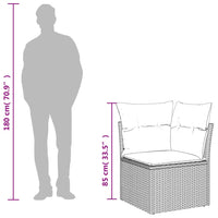 Thumbnail for Garten-Ecksofa mit Kissen Braun Poly Rattan