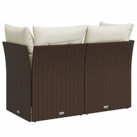 Thumbnail for Gartensofa mit Kissen 2-Sitzer Braun Poly Rattan