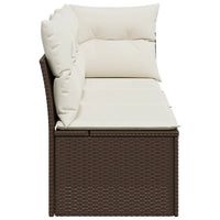 Thumbnail for Gartensofa mit Kissen 3-Sitzer Braun Poly Rattan