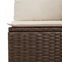 Thumbnail for Gartensofa mit Kissen 3-Sitzer Braun Poly Rattan