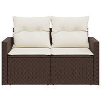 Thumbnail for Gartensofa mit Kissen 2-Sitzer Braun Poly Rattan
