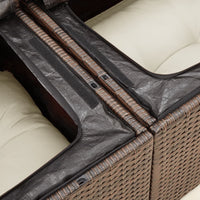 Thumbnail for Gartensofa mit Kissen 2-Sitzer Braun Poly Rattan