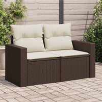 Thumbnail for Gartensofa mit Kissen 2-Sitzer Braun Poly Rattan