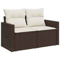 Thumbnail for Gartensofa mit Kissen 2-Sitzer Braun Poly Rattan