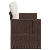 Thumbnail for Gartensofa mit Kissen 2-Sitzer Braun Poly Rattan