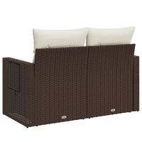 Thumbnail for Gartensofa mit Kissen 2-Sitzer Braun Poly Rattan