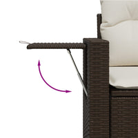 Thumbnail for Gartensofa mit Kissen 2-Sitzer Braun Poly Rattan