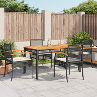 Thumbnail for 5-tlg. Garten-Essgruppe mit Kissen Schwarz Poly Rattan