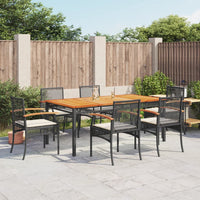 Thumbnail for 7-tlg. Garten-Essgruppe mit Kissen Schwarz Poly Rattan