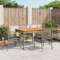 Thumbnail for 5-tlg. Garten-Essgruppe mit Kissen Grau Poly Rattan