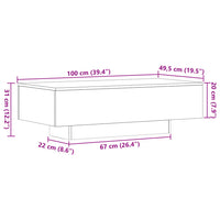Thumbnail for Couchtisch Sonoma-Eiche 100x49,5x31 cm Holzwerkstoff