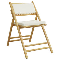 Thumbnail for 3-tlg. Bistro-Set Klappbar mit Cremeweißen Kissen Bambus