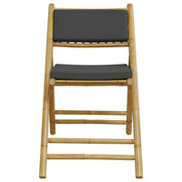 Thumbnail for 3-tlg. Bistro-Set Klappbar mit Dunkelgrauen Kissen Bambus