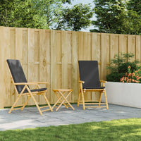 Thumbnail for 3-tlg. Bistro-Set Klappbar mit Dunkelgrauen Kissen Bambus