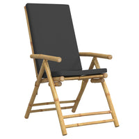 Thumbnail for 3-tlg. Bistro-Set Klappbar mit Dunkelgrauen Kissen Bambus
