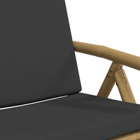 Thumbnail for 3-tlg. Bistro-Set Klappbar mit Dunkelgrauen Kissen Bambus