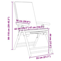 Thumbnail for 3-tlg. Bistro-Set Klappbar mit Dunkelgrauen Kissen Bambus