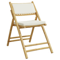 Thumbnail for 3-tlg. Bistro-Set Klappbar mit Cremeweißen Kissen Bambus