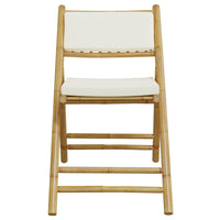 Thumbnail for 3-tlg. Bistro-Set Klappbar mit Cremeweißen Kissen Bambus