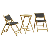 Thumbnail for 3-tlg. Bistro-Set Klappbar mit Dunkelgrauen Kissen Bambus