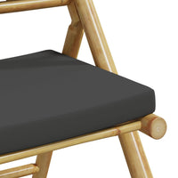 Thumbnail for 3-tlg. Bistro-Set Klappbar mit Dunkelgrauen Kissen Bambus