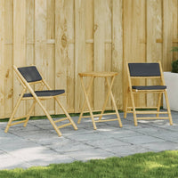 Thumbnail for 3-tlg. Bistro-Set Klappbar mit Dunkelgrauen Kissen Bambus