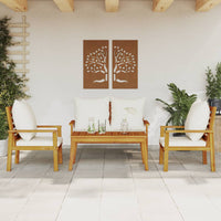 Thumbnail for 4-tlg. Garten-Lounge-Set mit Kissen Massivholz Akazie
