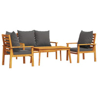 Thumbnail for 4-tlg. Garten-Lounge-Set mit Kissen Massivholz Akazie
