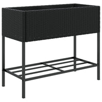 Thumbnail for Hochbeete mit Ablage 2 Stk. Schwarz 90x40x75 cm Poly Rattan