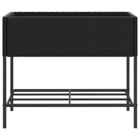 Thumbnail for Hochbeete mit Ablage 2 Stk. Schwarz 90x40x75 cm Poly Rattan