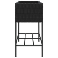 Thumbnail for Hochbeete mit Ablage 2 Stk. Schwarz 90x40x75 cm Poly Rattan