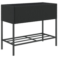 Thumbnail for Hochbeete mit Ablage 2 Stk. Schwarz 90x40x75 cm Poly Rattan