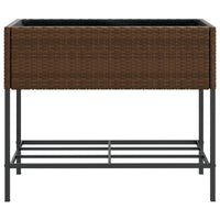 Thumbnail for Hochbeete mit Ablage 2 Stk. Braun 90x40x75 cm Poly Rattan